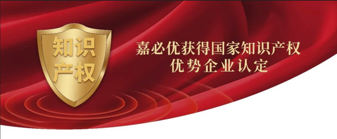 嘉必優(yōu)獲得國家知識(shí)產(chǎn)權(quán)優(yōu)勢(shì)企業(yè)認(rèn)定